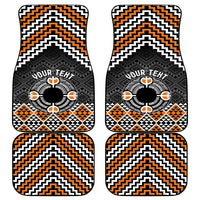Personalised Aotearoa Niho Taniwha Motif Car Mats Gold Style LT9 - Polynesian Pride