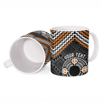 Personalised Aotearoa Niho Taniwha Motif Ceramic Mug Gold Style LT9 - Polynesian Pride