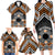 Personalised Aotearoa Niho Taniwha Motif Family Matching Long Sleeve Bodycon Dress and Hawaiian Shirt Gold Style