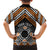 Personalised Aotearoa Niho Taniwha Motif Family Matching Short Sleeve Bodycon Dress and Hawaiian Shirt Gold Style