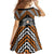 Personalised Aotearoa Niho Taniwha Motif Family Matching Short Sleeve Bodycon Dress and Hawaiian Shirt Gold Style