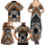 Personalised Aotearoa Niho Taniwha Motif Family Matching Summer Maxi Dress and Hawaiian Shirt Gold Style