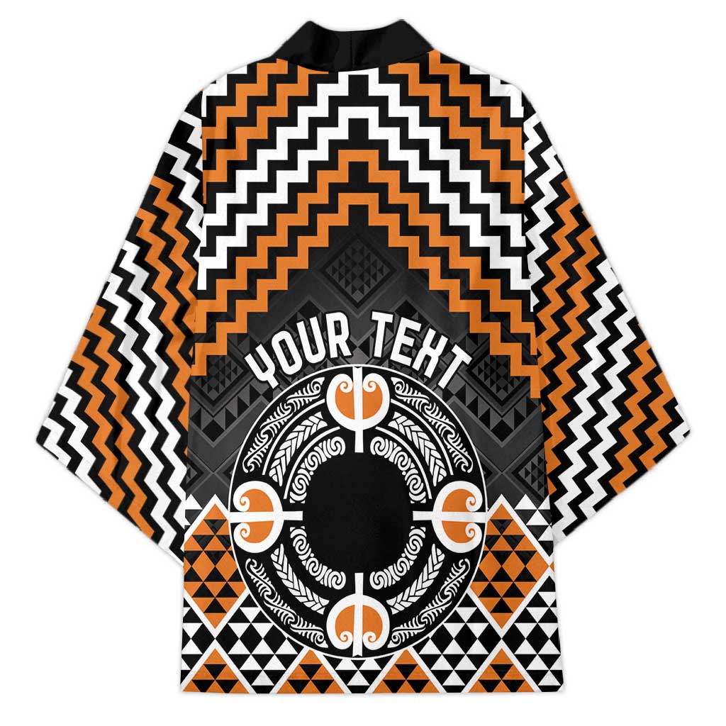 Personalised Aotearoa Niho Taniwha Motif Kimono Gold Style LT9 - Polynesian Pride