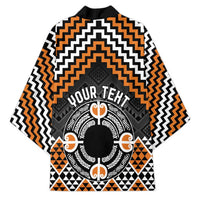 Personalised Aotearoa Niho Taniwha Motif Kimono Gold Style LT9 - Polynesian Pride