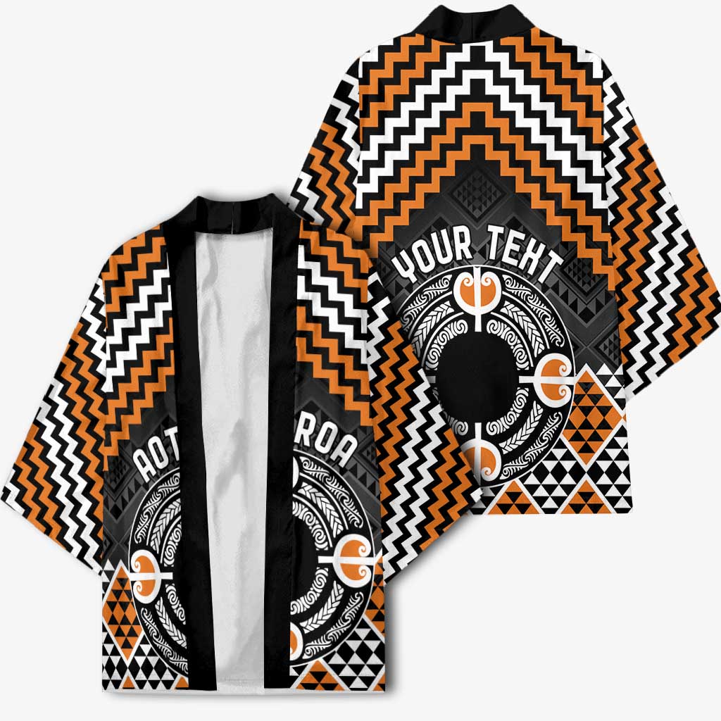 Personalised Aotearoa Niho Taniwha Motif Kimono Gold Style LT9 - Polynesian Pride