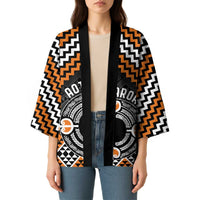 Personalised Aotearoa Niho Taniwha Motif Kimono Gold Style LT9 - Polynesian Pride