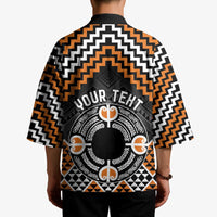 Personalised Aotearoa Niho Taniwha Motif Kimono Gold Style LT9 - Polynesian Pride