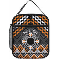 Personalised Aotearoa Niho Taniwha Motif Lunch Bag Gold Style LT9 10.2 × 8.3 × 4.3 inch Gold - Polynesian Pride