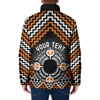 Personalised Aotearoa Niho Taniwha Motif Padded Jacket Gold Style LT9 - Polynesian Pride