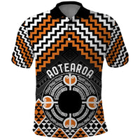 Personalised Aotearoa Niho Taniwha Motif Polo Shirt Gold Style LT9 Gold - Polynesian Pride