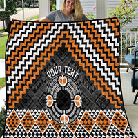 Personalised Aotearoa Niho Taniwha Motif Quilt Gold Style LT9 Gold - Polynesian Pride