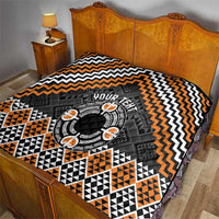 Personalised Aotearoa Niho Taniwha Motif Quilt Gold Style LT9 - Polynesian Pride