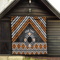 Personalised Aotearoa Niho Taniwha Motif Quilt Gold Style LT9 - Polynesian Pride