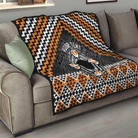 Personalised Aotearoa Niho Taniwha Motif Quilt Gold Style LT9 - Polynesian Pride