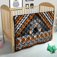Personalised Aotearoa Niho Taniwha Motif Quilt Gold Style LT9 - Polynesian Pride