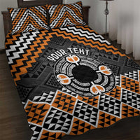 Personalised Aotearoa Niho Taniwha Motif Quilt Bed Set Gold Style LT9 Gold - Polynesian Pride