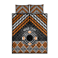 Personalised Aotearoa Niho Taniwha Motif Quilt Bed Set Gold Style LT9 - Polynesian Pride