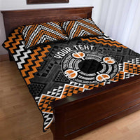 Personalised Aotearoa Niho Taniwha Motif Quilt Bed Set Gold Style LT9 - Polynesian Pride