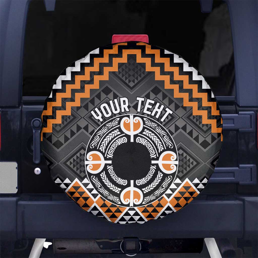 Personalised Aotearoa Niho Taniwha Motif Spare Tire Cover Gold Style LT9 No hole Gold - Polynesian Pride