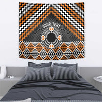 Personalised Aotearoa Niho Taniwha Motif Tapestry Gold Style LT9 - Polynesian Pride