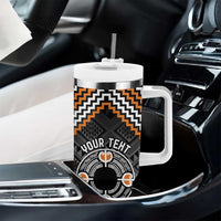Personalised Aotearoa Niho Taniwha Motif Tumbler With Handle Gold Style LT9 - Polynesian Pride