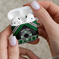 Personalised Aotearoa Niho Taniwha Motif AirPods Case Green Style LT9 - Polynesian Pride