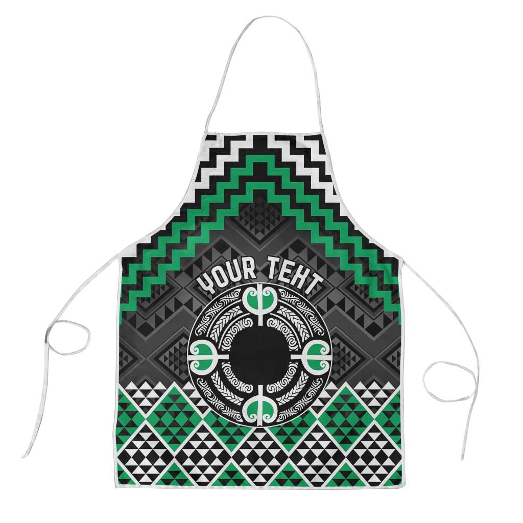 Personalised Aotearoa Niho Taniwha Motif Apron Green Style LT9 Green - Polynesian Pride