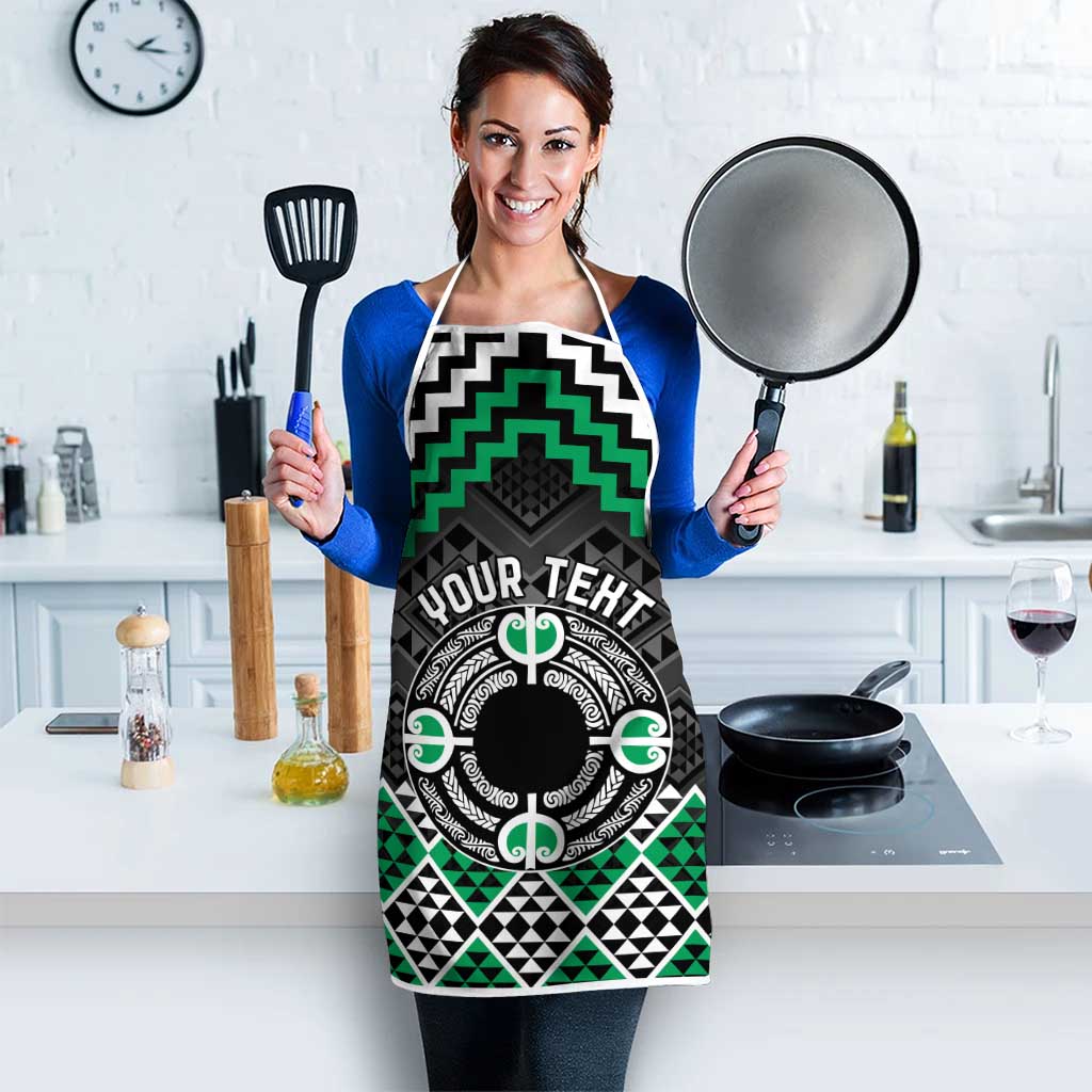 Personalised Aotearoa Niho Taniwha Motif Apron Green Style LT9 - Polynesian Pride