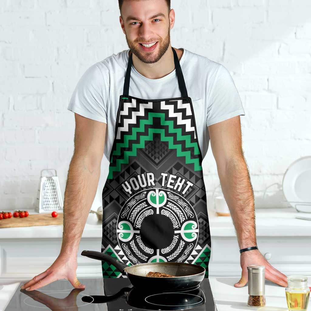 Personalised Aotearoa Niho Taniwha Motif Apron Green Style LT9 - Polynesian Pride