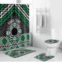 Personalised Aotearoa Niho Taniwha Motif Bathroom Set Green Style LT9 Bathroom Set (4 pcs) Green - Polynesian Pride