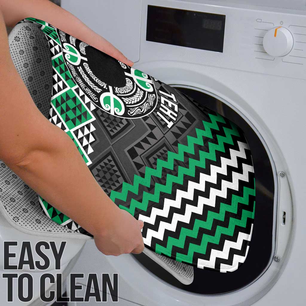 Personalised Aotearoa Niho Taniwha Motif Bathroom Set Green Style LT9 - Polynesian Pride