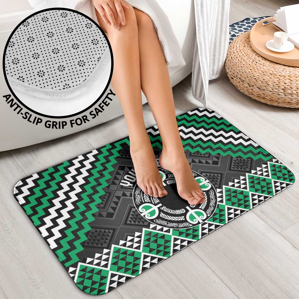 Personalised Aotearoa Niho Taniwha Motif Bathroom Set Green Style LT9 - Polynesian Pride