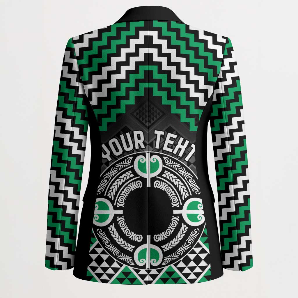Personalised Aotearoa Niho Taniwha Motif Blazer Green Style LT9 - Polynesian Pride