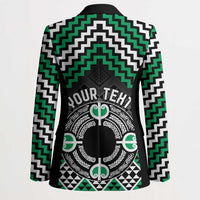 Personalised Aotearoa Niho Taniwha Motif Blazer Green Style LT9 - Polynesian Pride