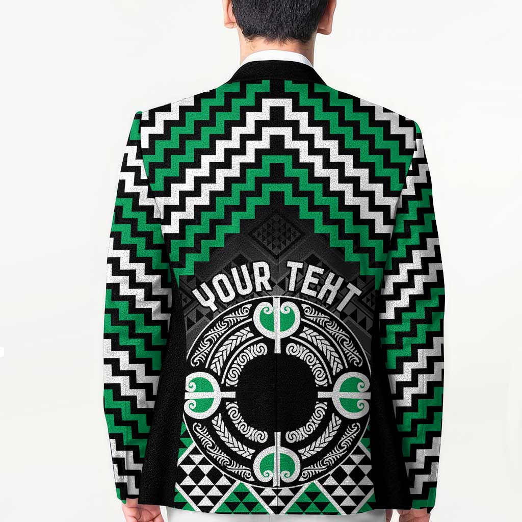 Personalised Aotearoa Niho Taniwha Motif Blazer Green Style LT9 - Polynesian Pride