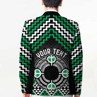 Personalised Aotearoa Niho Taniwha Motif Blazer Green Style LT9 - Polynesian Pride