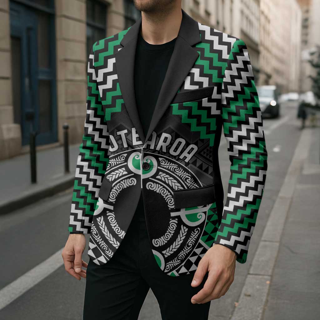 Personalised Aotearoa Niho Taniwha Motif Blazer Green Style LT9 - Polynesian Pride
