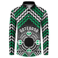 Personalised Aotearoa Niho Taniwha Motif Button Sweatshirt Green Style LT9 Green - Polynesian Pride