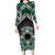 Personalised Aotearoa Niho Taniwha Motif Family Matching Long Sleeve Bodycon Dress and Hawaiian Shirt Green Style