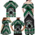 Personalised Aotearoa Niho Taniwha Motif Family Matching Off Shoulder Maxi Dress and Hawaiian Shirt Green Style