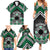 Personalised Aotearoa Niho Taniwha Motif Family Matching Summer Maxi Dress and Hawaiian Shirt Green Style