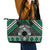 Personalised Aotearoa Niho Taniwha Motif Leather Tote Bag Green Style