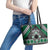 Personalised Aotearoa Niho Taniwha Motif Leather Tote Bag Green Style