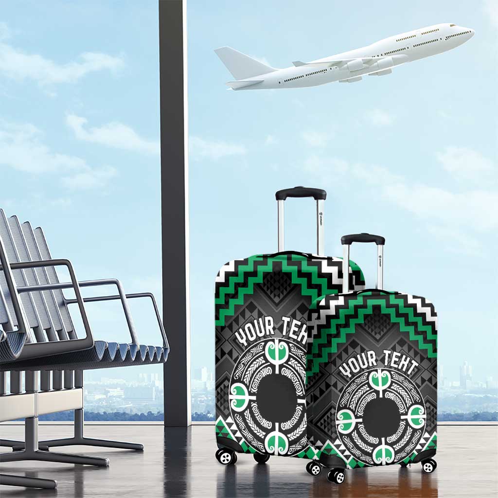 Personalised Aotearoa Niho Taniwha Motif Luggage Cover Green Style LT9 - Polynesian Pride