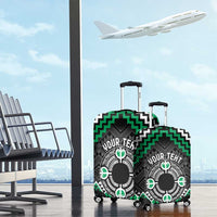 Personalised Aotearoa Niho Taniwha Motif Luggage Cover Green Style LT9 - Polynesian Pride