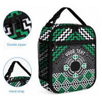 Personalised Aotearoa Niho Taniwha Motif Lunch Bag Green Style LT9 - Polynesian Pride