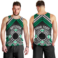 Personalised Aotearoa Niho Taniwha Motif Men Tank Top Green Style LT9 - Polynesian Pride