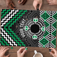 Personalised Aotearoa Niho Taniwha Motif Puzzle Green Style LT9 - Polynesian Pride