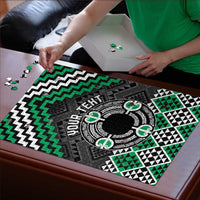 Personalised Aotearoa Niho Taniwha Motif Puzzle Green Style LT9 - Polynesian Pride