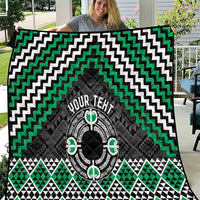 Personalised Aotearoa Niho Taniwha Motif Quilt Green Style LT9 Green - Polynesian Pride
